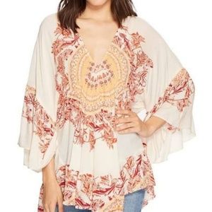 Free People Sunset Dreams Ruffle Top size Med
